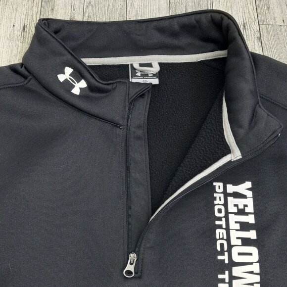 Under Armour Sweater Men's 2XL Quarter 1/4 Zip Mockneck Pullover Softshell Gorp - Picture 9 of 16